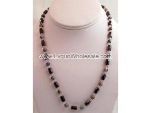 Round Cloisonne Beads Hematite Beads Necklace